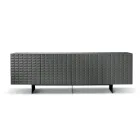 Dressoir met 4 deuren van MDF, bekleed met gelakt PVC. Gemaakt in Italië - Dorotea Viadurini