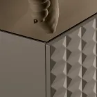 Dressoir met 4 deuren van MDF, bekleed met gelakt PVC. Gemaakt in Italië - Dorotea Viadurini