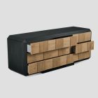 Dressoir met 6 lades in massief hout Push Pull Opening Made in Italy - Zand Viadurini