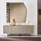 Rialto dressoir met vier deuren, gemaakt van MDF en melamine in twee afwerkingen, vervaardigd in Italië. Viadurini