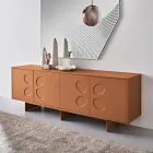 Rialto dressoir met vier deuren, gemaakt van MDF en melamine in twee afwerkingen, vervaardigd in Italië. Viadurini
