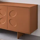 Rialto dressoir met vier deuren, gemaakt van MDF en melamine in twee afwerkingen, vervaardigd in Italië. Viadurini