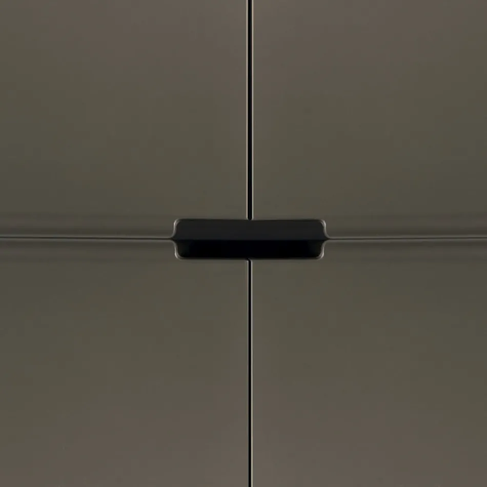 Dressoir met Mdf-structuur en voet met centrale voet Made in Italy Viadurini