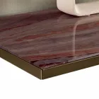 Woonkamer dressoir in gerookt glas en groen Guatemala-marmer - Leonarda Viadurini