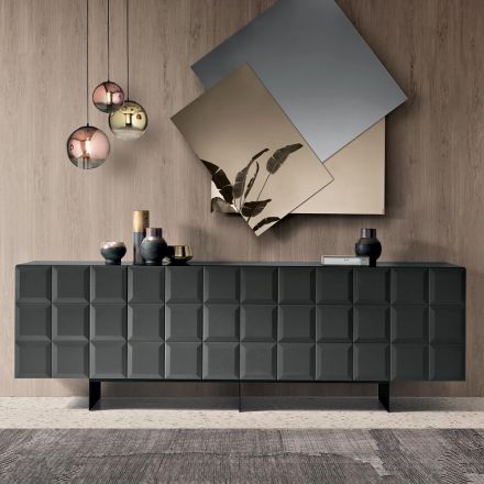 Binnendressoir met 4 deuren met ruitpatroon, gemaakt in Italië - Elisabetta Viadurini