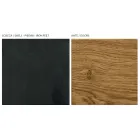 Woonkamerdressoir met 2 deuren in Country Knotted Oak en Antraciet Glasafwerking - Ove Viadurini