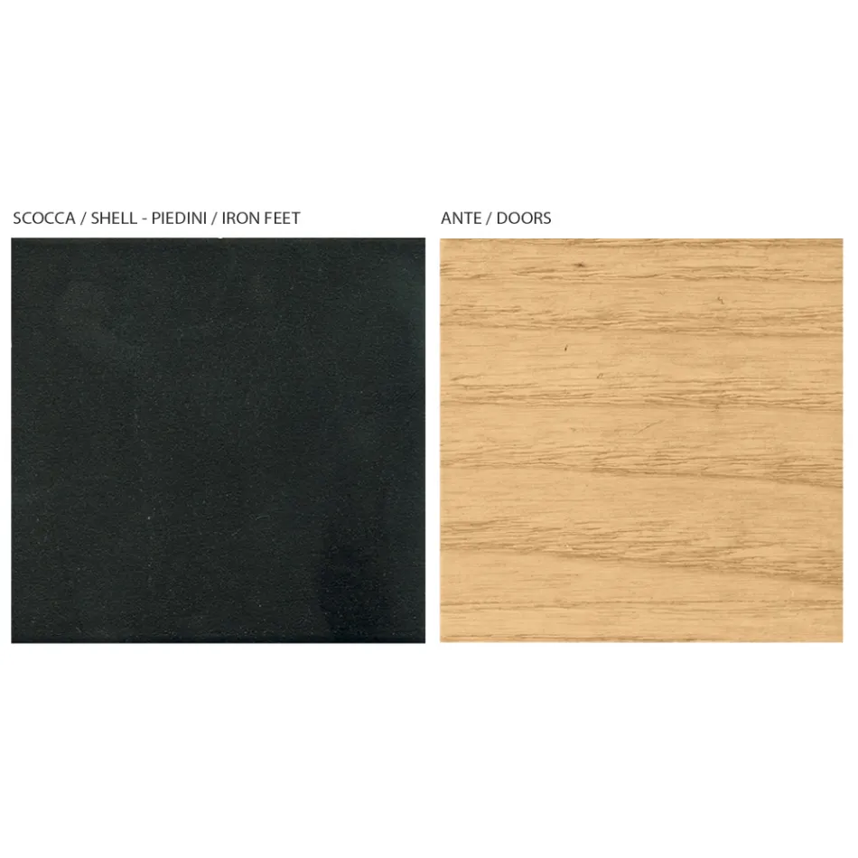 Woonkamerdressoir met 4 deuren in natuurlijke essenafwerking Made in Italy - Melek Viadurini