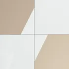 Woonkamerdressoir met 4 deuren in wit glas en nertsafwerking Made in Italy - Eva Viadurini