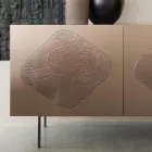 Woonkamerdressoir met bijpassende glazen inzetstukken Made in Italy - Palma Viadurini