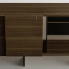 Houten dressoir met glazen structuur Made in Italy - Azuki Viadurini