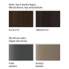 Houten dressoir met glazen structuur Made in Italy - Azuki Viadurini