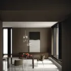 Houten dressoir met glazen structuur Made in Italy - Azuki Viadurini