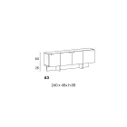 Houten dressoir met glazen structuur Made in Italy - Azuki Viadurini