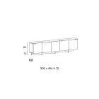 Houten dressoir met glazen structuur Made in Italy - Azuki Viadurini