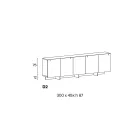 Houten dressoir met glazen structuur Made in Italy - Azuki Viadurini