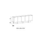 Houten dressoir met glazen structuur Made in Italy - Azuki Viadurini