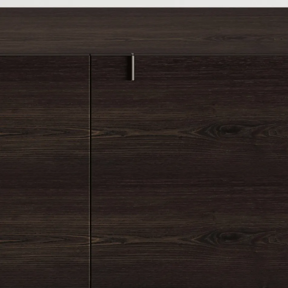 Houten dressoir met glazen structuur Made in Italy - Azuki Viadurini