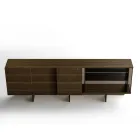 Houten dressoir met glazen structuur Made in Italy - Azuki Viadurini