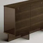 Houten dressoir met glazen structuur Made in Italy - Azuki Viadurini
