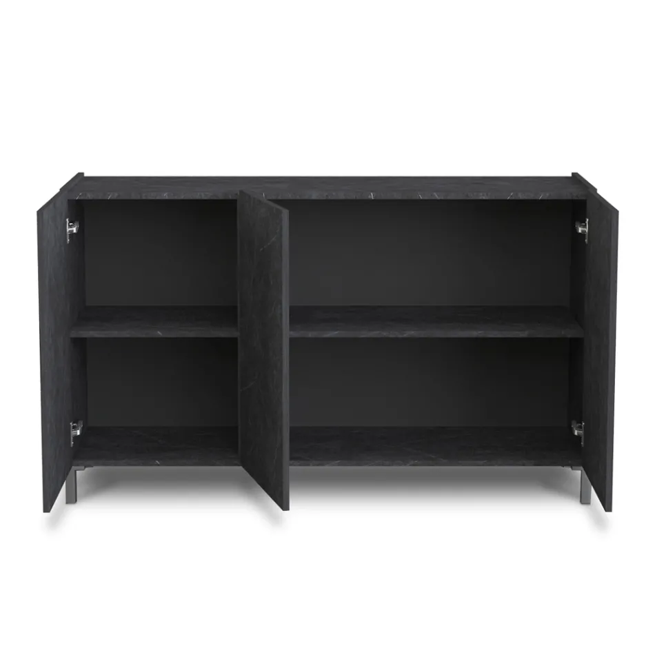 Woonkamerdressoir bedekt met melamine-marmeren afwerking Made in Italy - zink Viadurini