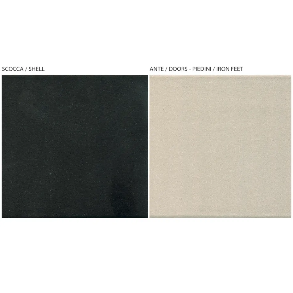 Woonkamerdressoir met 2 deuren in nikkelafwerking Made in Italy - Ulles Viadurini