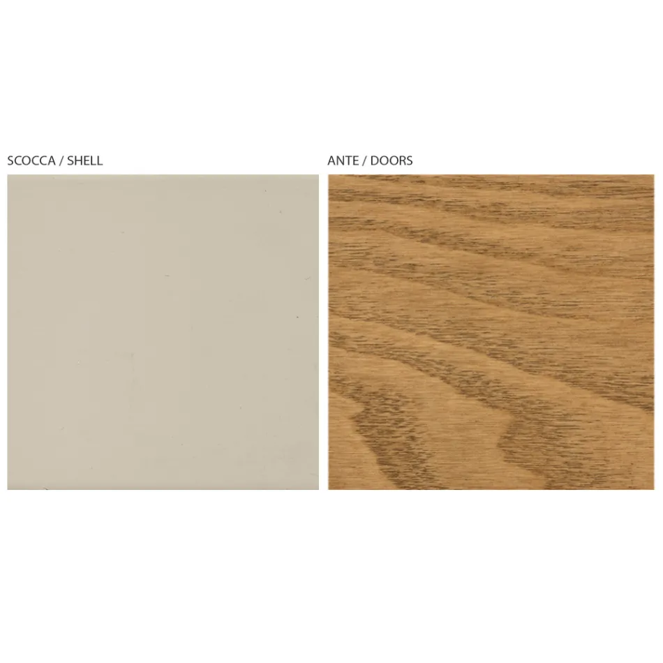 Woonkamerdressoir met 4 deuren in gebeitst essenafwerking Made in Italy - Viktoria Viadurini