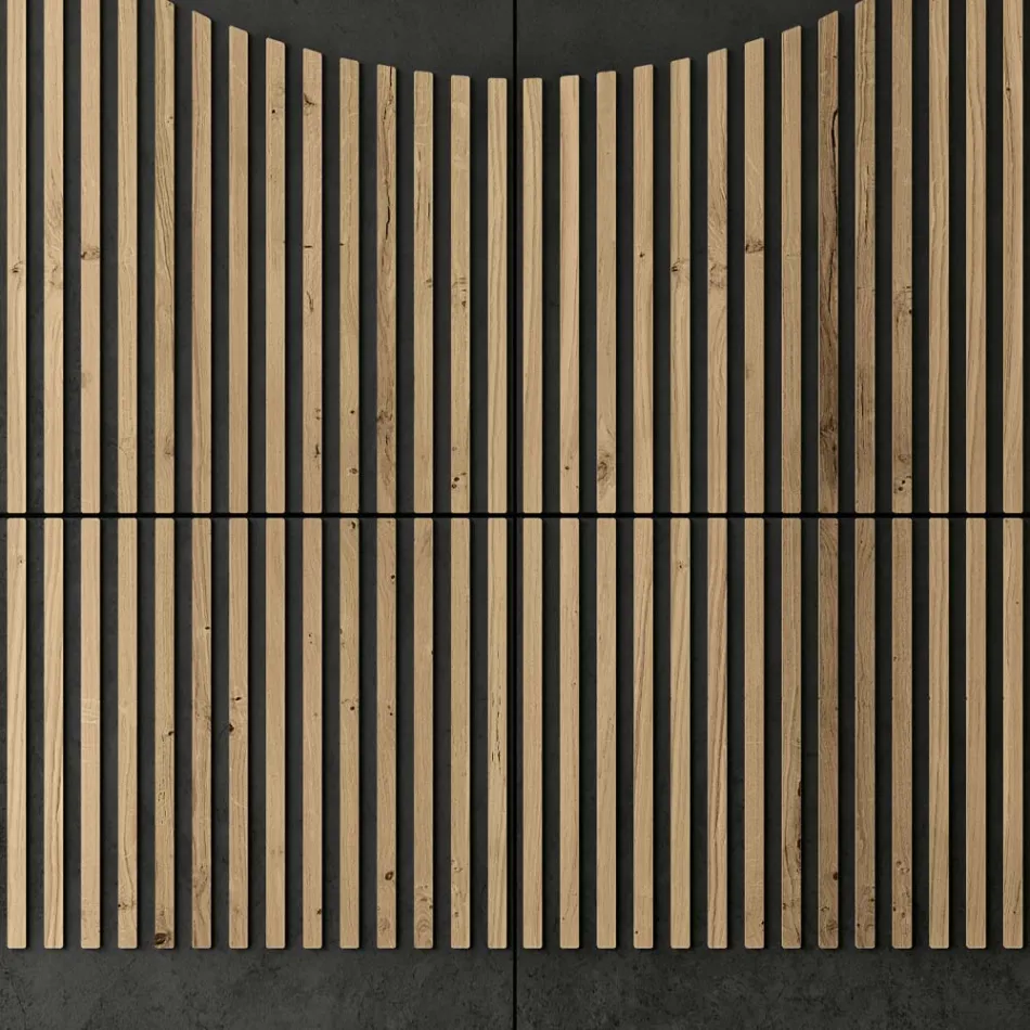 Woonkamerdressoir met 4 deuren in Scandinavisch geknoopte eiken afwerking - Bente Viadurini