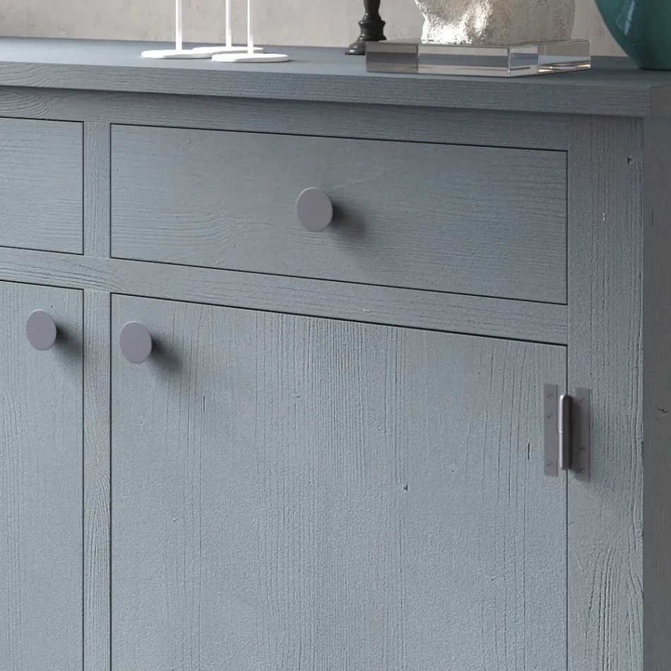 Woonkamer dressoir in massief dennenhout 4 vakken Made in Italy - Pascual Viadurini