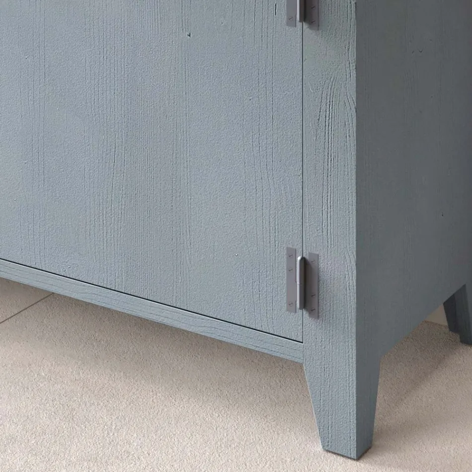 Woonkamer dressoir in massief dennenhout 4 vakken Made in Italy - Pascual Viadurini