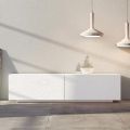Woonkamer dressoir in wit Mdf met bas-reliëf Made in Italy - Stilea