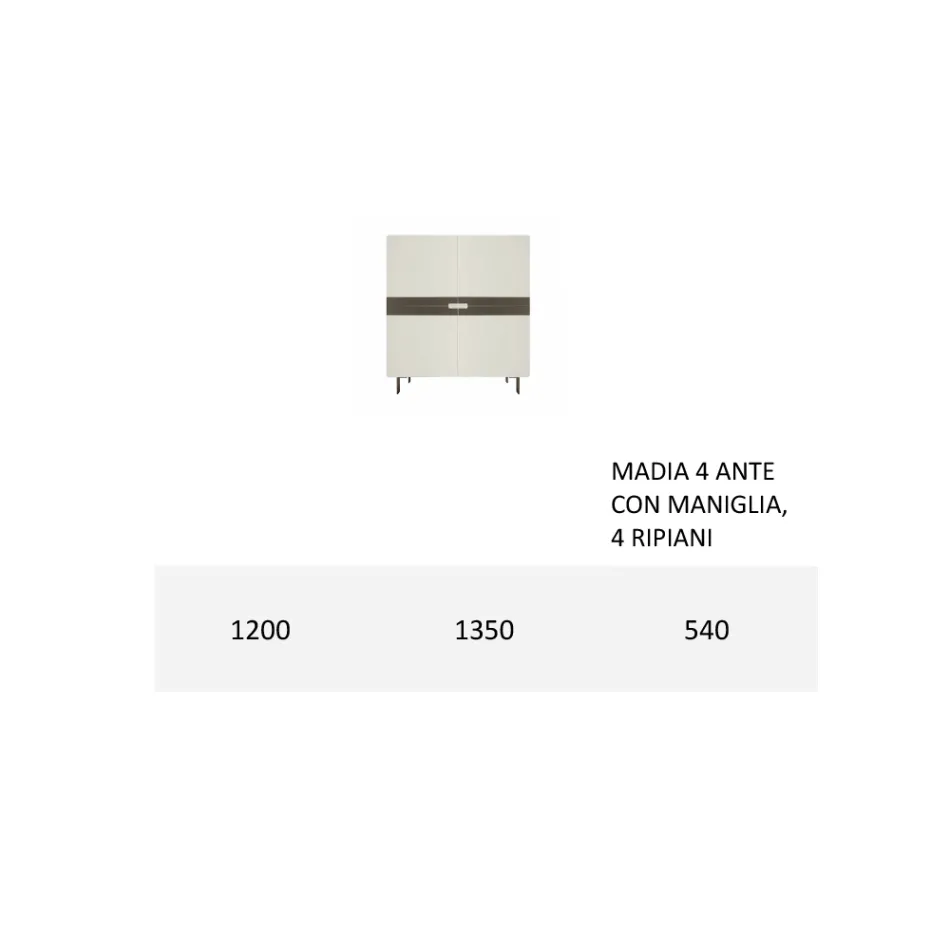 Woonkamer dressoir in Mdf en 4-pootssteun Made in Italy - Teresina Viadurini