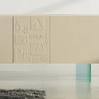 Woonkamer dressoir in mat gelakt Mdf en glas Made in Italy - Ninetta Viadurini