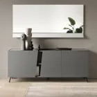 Vrijstaande dressoir met drie draaideuren, vervaardigd in Italiaans melamine - Calia Viadurini