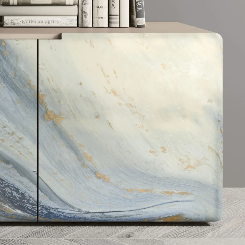 Dressoir voor woongedeelte met 3 deuren in verschillende afwerkingen Made in Italy - Ole Viadurini