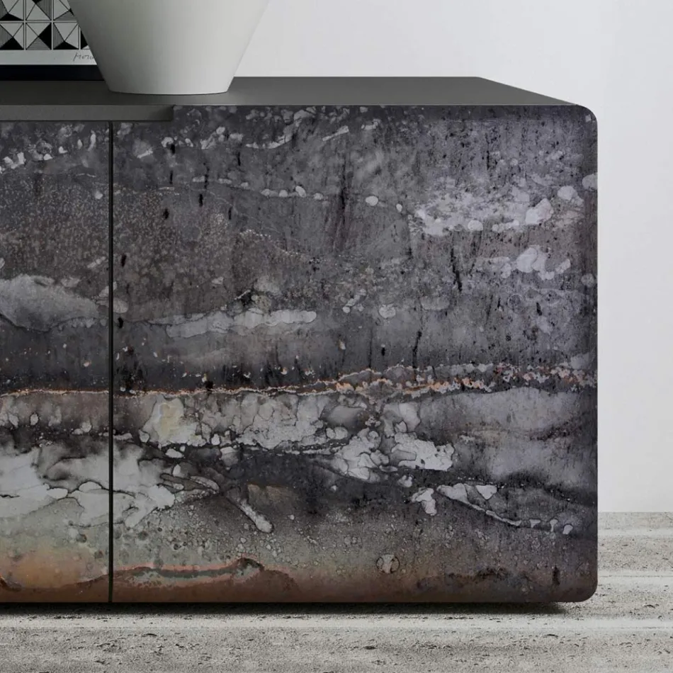 Dressoir voor woongedeelte met 3 deuren in verschillende afwerkingen Made in Italy - Ole Viadurini