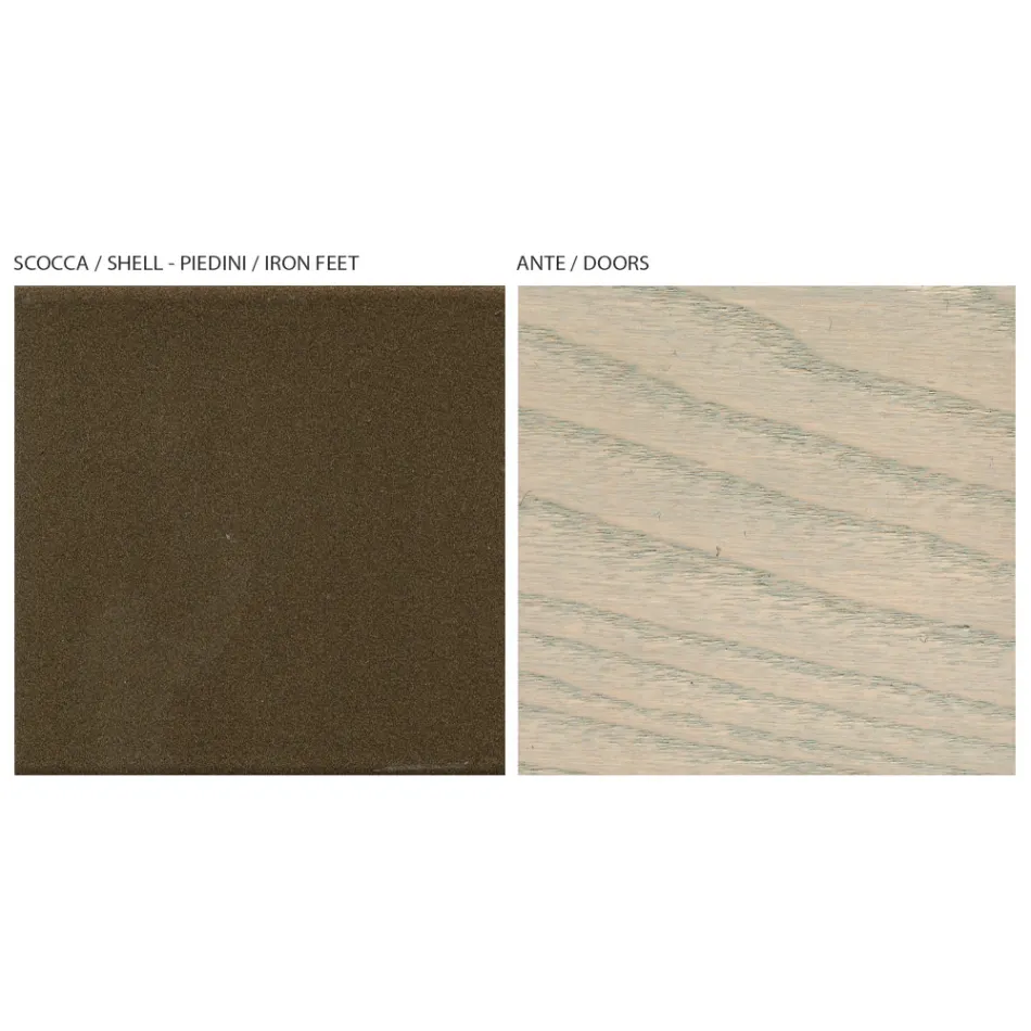 Dressoir voor woongedeelte met 3 deuren in zandafwerking Made in Italy - jan Viadurini