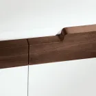 Dressoir voor woongedeelte met 4 deuren in wit en Canaletto-afwerking Made in Italy - Any Viadurini