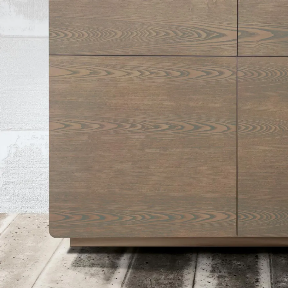 Dressoir woongedeelte met 4 deuren in cappuccino-afwerking Made in Italy - Eda Viadurini