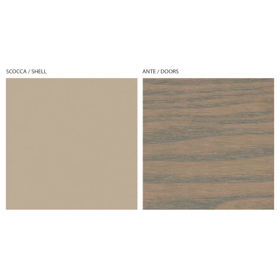 Dressoir woongedeelte met 4 deuren in cappuccino-afwerking Made in Italy - Eda Viadurini