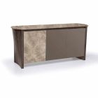 Design dressoir in Gres met structuur in hout en Mdf Made in Italy - Cunea Viadurini