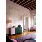 Design dressoir in Gres met structuur in hout en Mdf Made in Italy - Cunea Viadurini