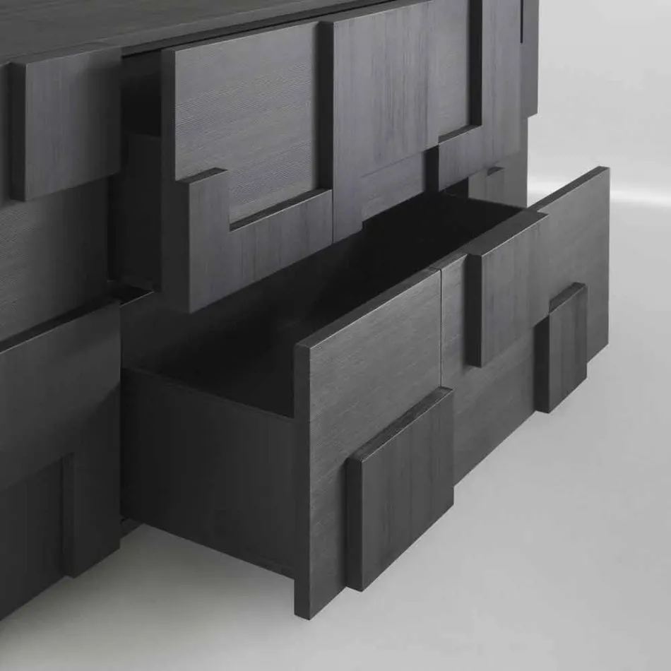 ontwerp dressoir hout geborsteld lariks thermisch behandeld Azalea Viadurini