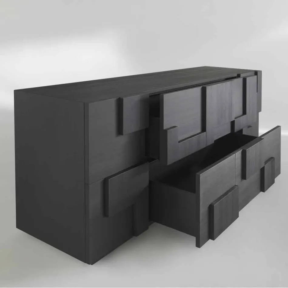 ontwerp dressoir hout geborsteld lariks thermisch behandeld Azalea Viadurini