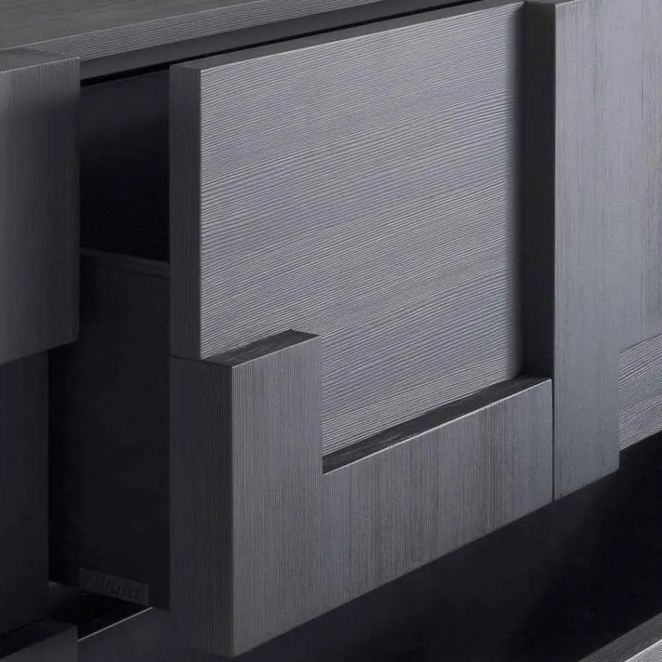 ontwerp dressoir hout geborsteld lariks thermisch behandeld Azalea Viadurini