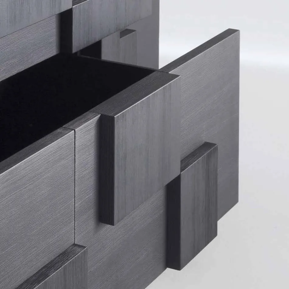 ontwerp dressoir hout geborsteld lariks thermisch behandeld Azalea Viadurini