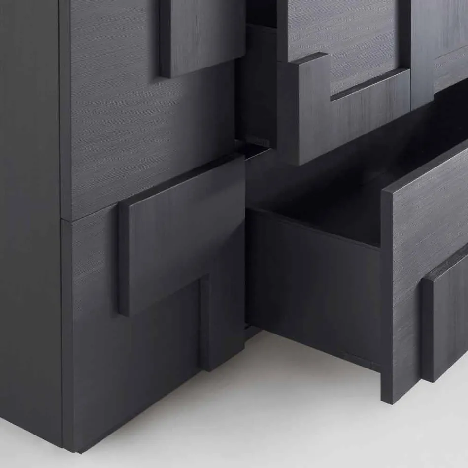 ontwerp dressoir hout geborsteld lariks thermisch behandeld Azalea Viadurini