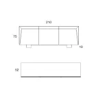 3-deurs houten dressoir met schuine rand en keramisch blad - Mondolfo Viadurini