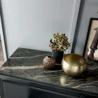 3-deurs houten dressoir met schuine rand en keramisch blad - Mondolfo Viadurini