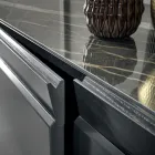 3-deurs houten dressoir met schuine rand en keramisch blad - Mondolfo Viadurini