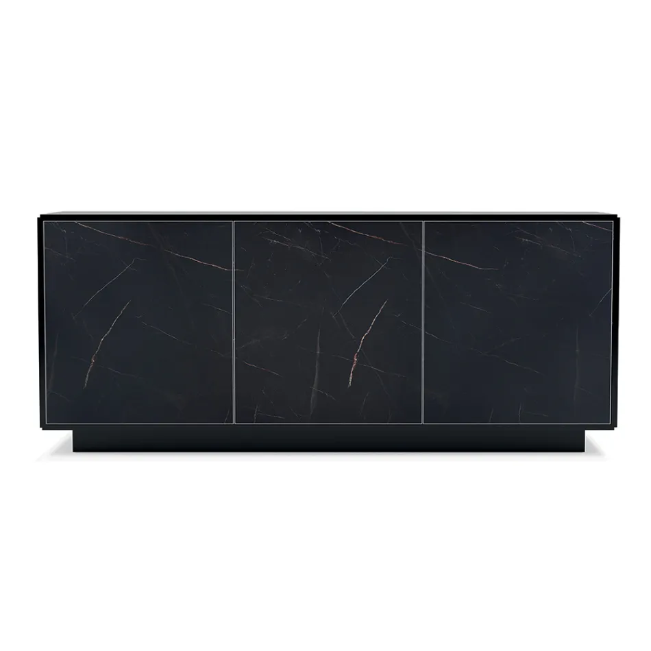 Houten dressoir met 2 of 3 deuren in HPL-laminaat Made in Italy - Fiorenza Viadurini